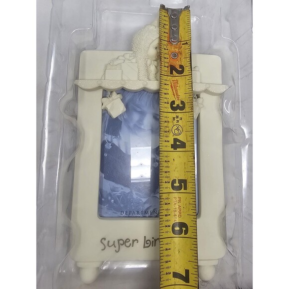 Vintage Department 56 Porcelain Snowbabies 4x6 Picture Frame Super Birthday 7" - Picture 9 of 10